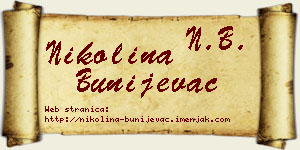 Nikolina Bunijevac vizit kartica